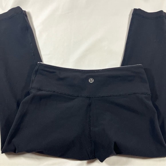 Lululemon Wunder Under Crop *Full-On Luon Black / Quilt Spring womens size 4 - Picture 14 of 14